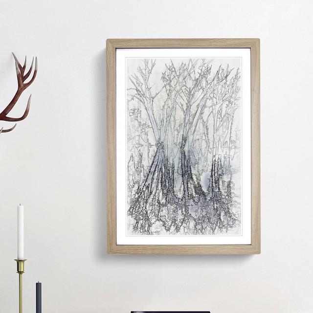 Reflection of Trees in a Forest in Abstract - Picture Frame Graphic Art Print East Urban Home Frame Option: Oak Framed, Size: 87cm H x 62cm W x 2cm D on Productcaster.