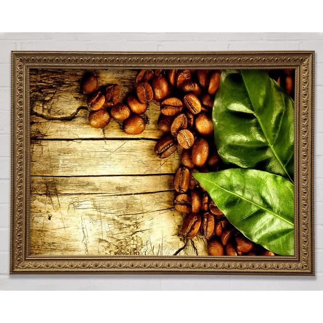 Coffee Beans And Leaves Framed Print Bright Star Size: 84.1cm H x 118.9cm W x 3cm D on Productcaster.