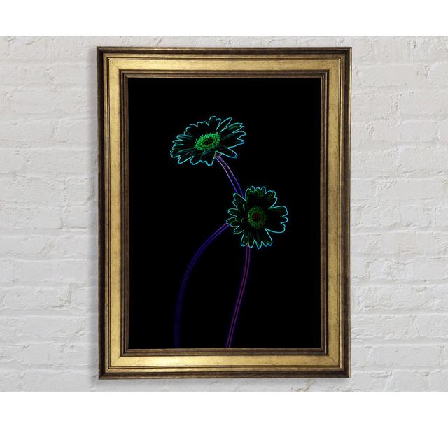 Abstract Neon Floral 26 - Single Picture Frame Art Prints Bright Star Size: 142.2cm H x 84.1cm W x 8cm D on Productcaster.