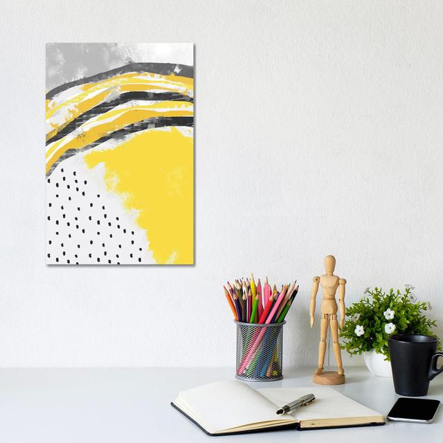 Abstract Painting Illuminating Yellow - Wrapped Canvas Art Prints Metro Lane Size: 30.48cm H x 20.32cm W on Productcaster.