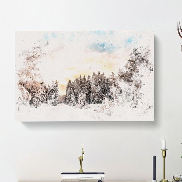 Winter White Forest In Sweden - Wrapped Canvas Print East Urban Home Size: 35cm H x 50cm W x 3cm D on Productcaster.