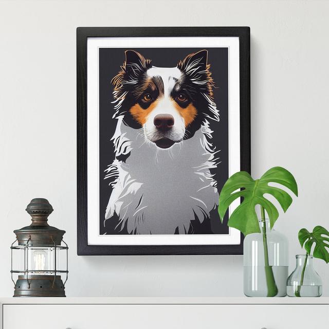 Polygon Border Collie - Picture Frame Print Big Box Art Frame Option: Black, Size: 46cm H x 34cm W x 2cm D on Productcaster.