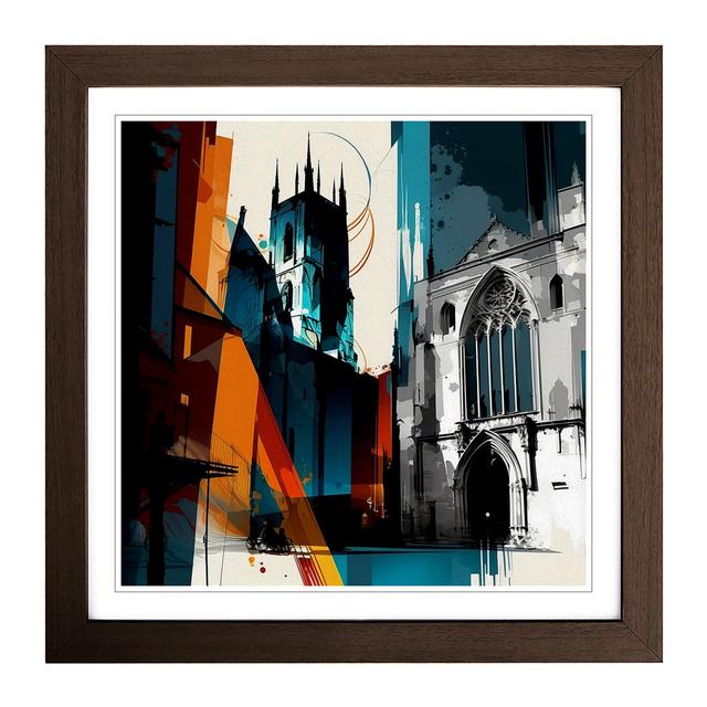 City of York Abstract Art Marlow Home Co. Frame Colour: Walnut on Productcaster.