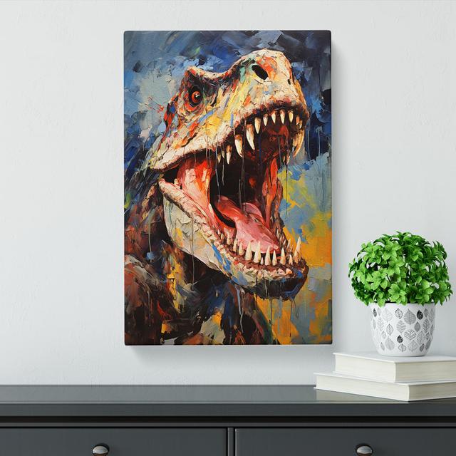 Tyrannosaurus Rex Expressionism Happy Larry Size: 60cm H x 40cm W x 3cm D on Productcaster.