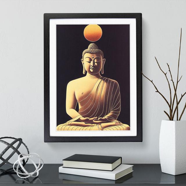 Buddha Under the Sun - Graphic Art Latitude Vive Size: 36cm H x 27cm W x 2cm D, Format: Black Framed, Matte Colour: White on Productcaster.