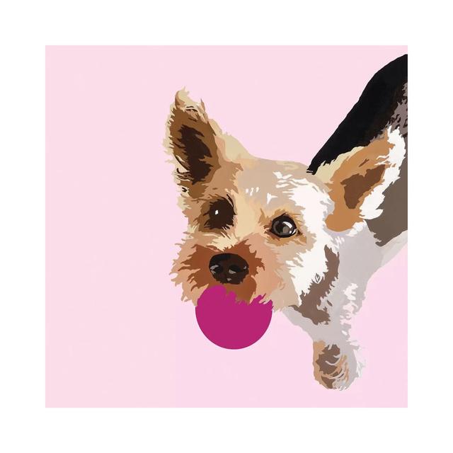 Rex on Pink by Julie Ahmad - Wrapped Canvas Graphic Art Rosalind Wheeler Size: 66.04cm H x 66.04cm W x 1.905cm D on Productcaster.