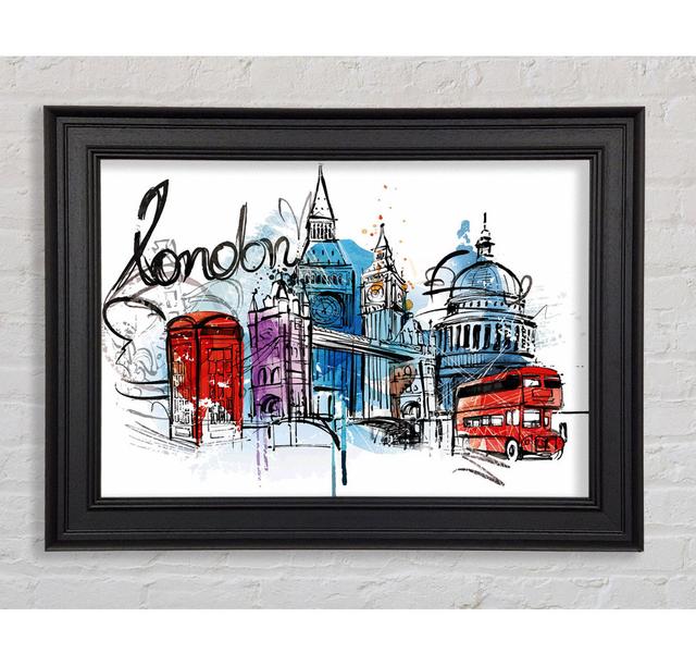 Iconic London Sites - Single Picture Frame Art Prints Rosalind Wheeler Size: 29.7cm H x 42cm W x 8cm D on Productcaster.