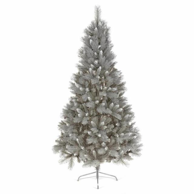 7ft Silver Fir Artifical Christmas Tree with Tips with Stand The Seasonal Aisle Size: 180cm H x 100cm W x 100cm D on Productcaster.