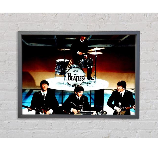 The Beatles On Stage - Print Ophelia & Co. Size: 59.7cm H x 84.1cm W x 3.3cm D, Format: Dark Grey Framed Canvas on Productcaster.