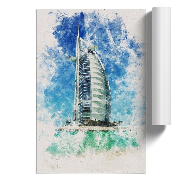 The Burj Al Arab in Dubai Vol.2 - Unframed Painting East Urban Home Size: 84cm H x 59cm W x 0.1cm D on Productcaster.