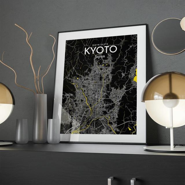 Kyoto City Map In Times - No Frame Print Borough Wharf Size: 24cm H x 18cm W x 0.05cm D on Productcaster.