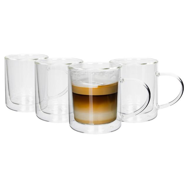 Double-Walled Glass Mugs Set - 360ml - Pack of 4 (Set of 4) Rink Drink on Productcaster.