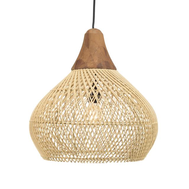 Amania 1 - Light Pendant 17 Stories Shade Colour: Natural, Size: 40cm H x 40cm W on Productcaster.