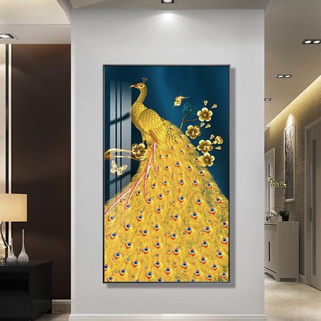 Yellow Peacock in Blue Night Sky - Print Latitude Vive on Productcaster.