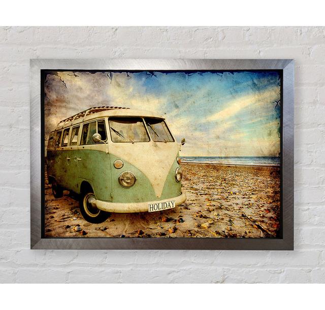 Surfs Up VW Camper Van - Single Picture Frame Art Prints Bright Star Size: 100cm H x 141.4cm W x 3.4cm D on Productcaster.