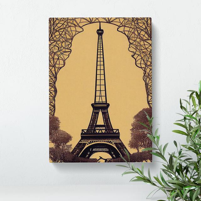 Art Nouveau Eiffel Tower - Wrapped Canvas Graphic Art Rosdorf Park Size: 60cm H x 40cm W x 3cm D on Productcaster.