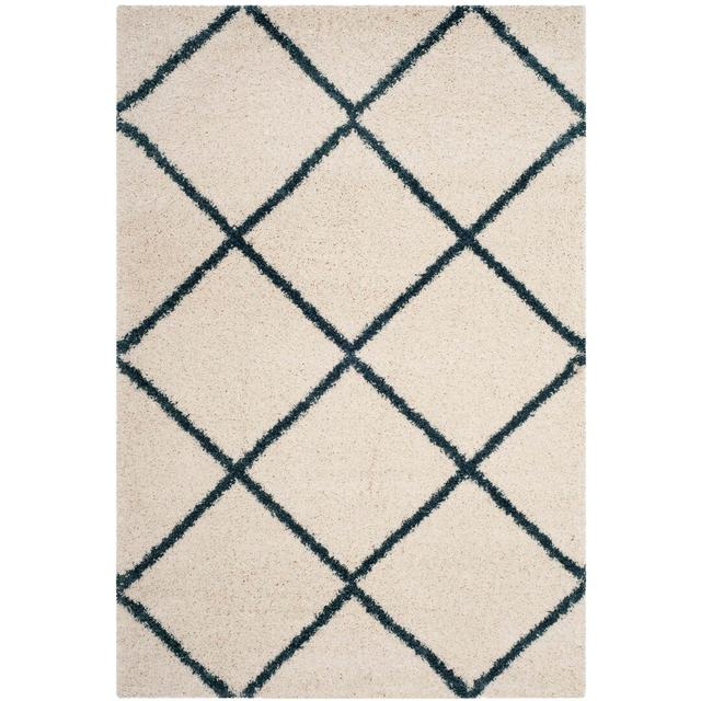 Penkridge Geometric Machine Woven Ivory/Slate Blue Area Rug Natur Pur Rug Size: Rectangle 120 x 180cm on Productcaster.