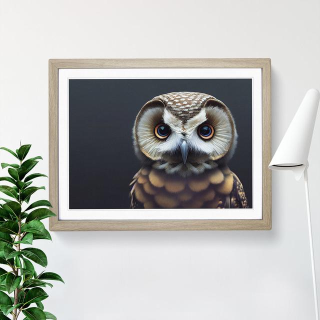 Incredible Owl - Picture Frame Photograph Alpen Home Size: 34cm H x 46cm W x 2cm D, Frame Colour: Oak on Productcaster.