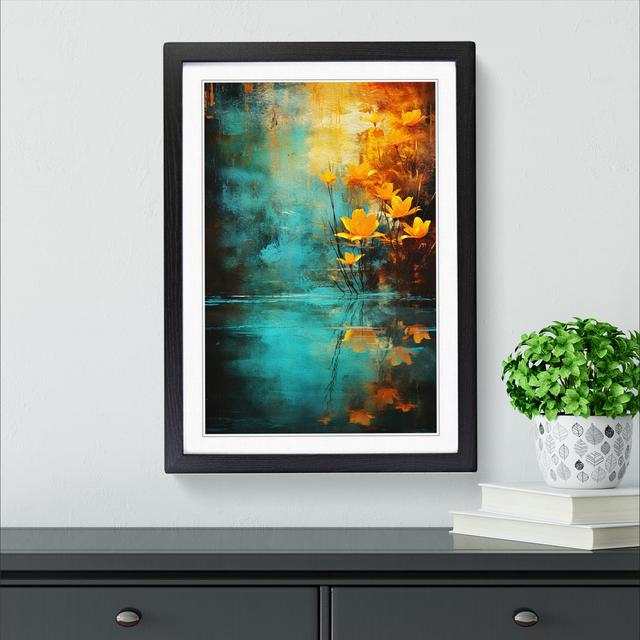 Pond Abstract No.2 - Single Picture Frame Print on Wood Marlow Home Co. Format: Black Framed, Size: 64cm H x 46cm W x 2cm D on Productcaster.