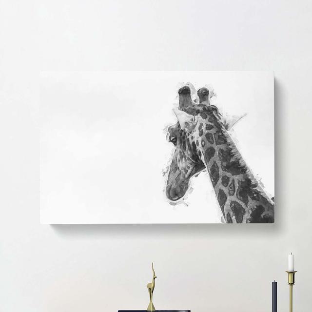 Monochrome Giraffe In Abstract - Wrapped Canvas Print East Urban Home Size: 35cm H x 50cm W x 3cm D on Productcaster.