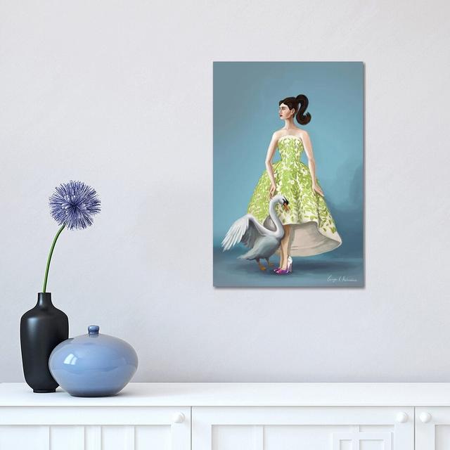 Audrey Hepburn in Oscar De La Renta - Wrapped Canvas Photograph ClassicLiving Size: 45.72cm H x 30.48cm W x 1.91cm D on Productcaster.