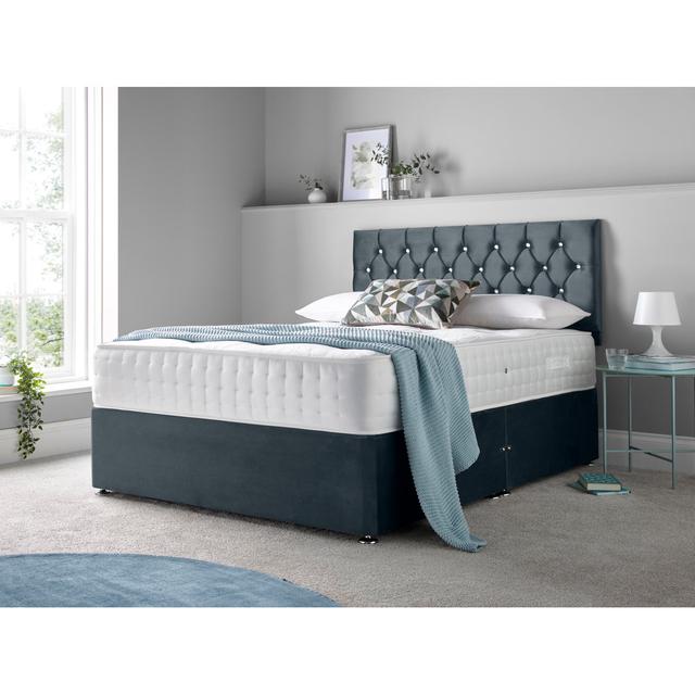 Matherville Divan Bed Set Rosdorf Park Storage Type: Left Side Drawers, Size: Small Double (4'), Colour: Steel on Productcaster.