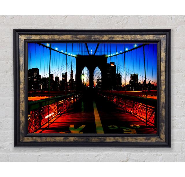 Brooklyn Bridge Red Cast - Single Picture Frame Art Prints Bright Star Size: 84.1cm H x 118.9cm W on Productcaster.