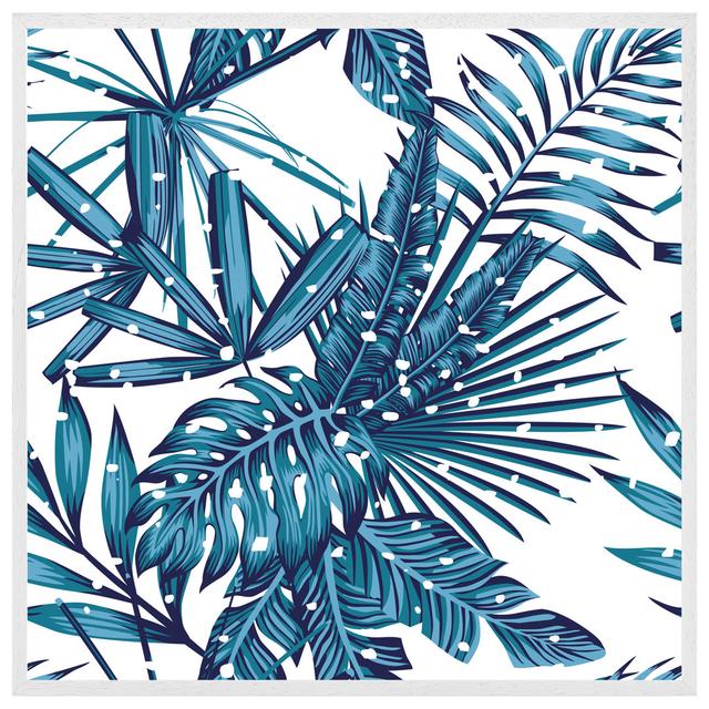 Abery Snow Tropical Leaves - Single Picture Frame Art Prints Pergo Classics Size: 41cm H x 41cm W x 4cm D, Format: White Framed on Productcaster.