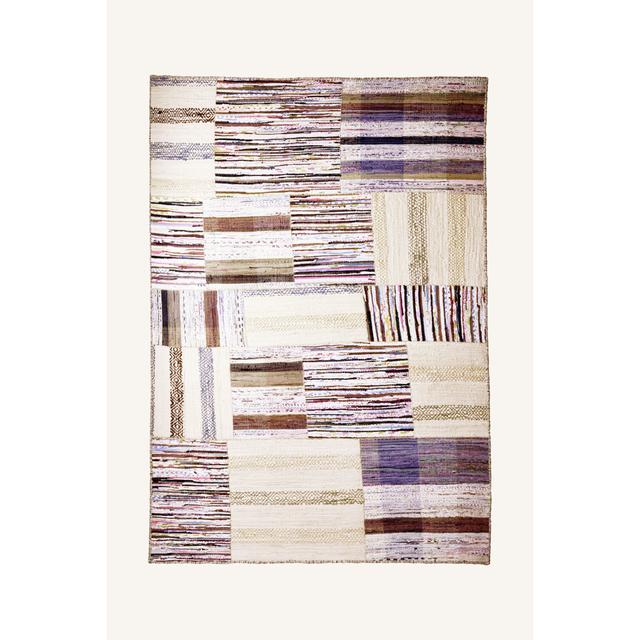 Stepan Flatweave Cotton Beige/Blue/Brown Rug August Grove on Productcaster.