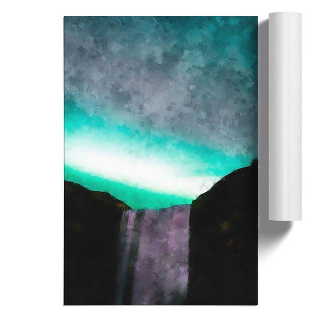 Northern Lights Above The Waterfall Vol.2 - No Frame Print East Urban Home Size: 59cm H x 42cm W x 0.1cm D on Productcaster.