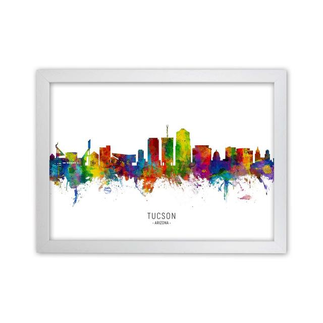 Tucson Arizona Skyline by Michael Tompsett - Print Latitude Run Format: White Framed, Size: 25cm H x 34cm W x 3cm D on Productcaster.