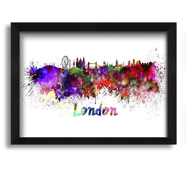 Rainbow London Splash 1 - Picture Frame Painting on Canvas Brayden Studio Size: 30cm H x 42cm W x 10cm D on Productcaster.