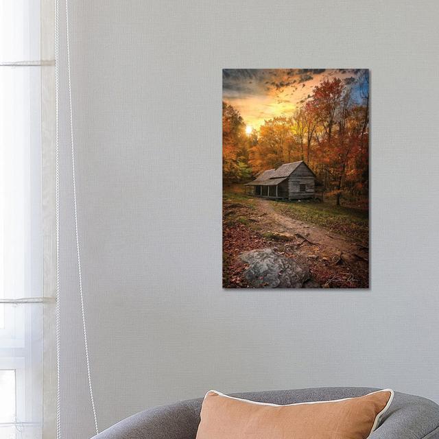 Sunset Near The Log Cabin by Jonathan Ross Photography - Wrapped Canvas Print Alpen Home Size: 66.04cm H x 45.72cm W x 3.81cm D on Productcaster.