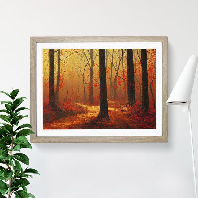 XH1022-7140X Pretty Autumn Forest - Single Picture Frame Print Alpen Home Size: 25cm H x 34cm W, Frame Colour: Brown on Productcaster.