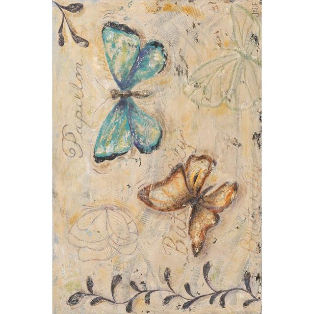 Fluttering Butterflies by Jade Reynolds - Wrapped Canvas Painting August Grove Size: 51cm H x 76cm W on Productcaster.