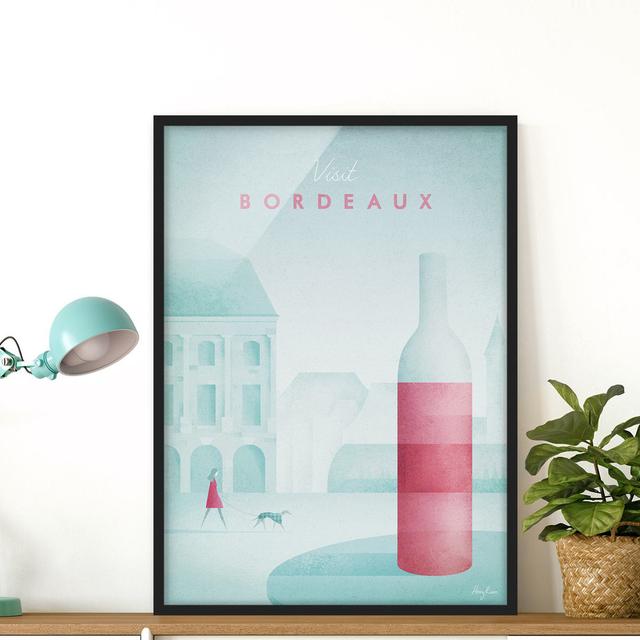 Picture With Frame - Travel Poster - Bordeaux - Portrait 4:3 - A Maturi Frame Option: Black Framed, Size: 55cm H x 40cm W x 2cm D on Productcaster.