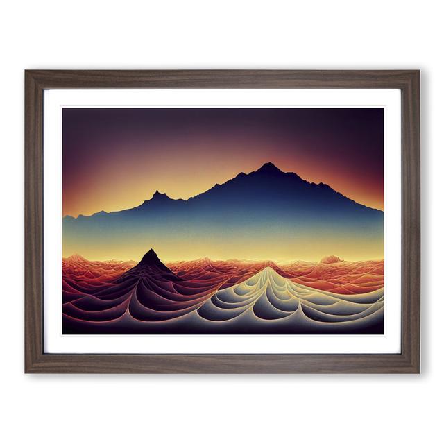 Exclusive Mountain Landscape - Picture Frame Painting Alpen Home Size: 34cm H x 46cm W x 2cm D, Frame Colour: Walnut on Productcaster.