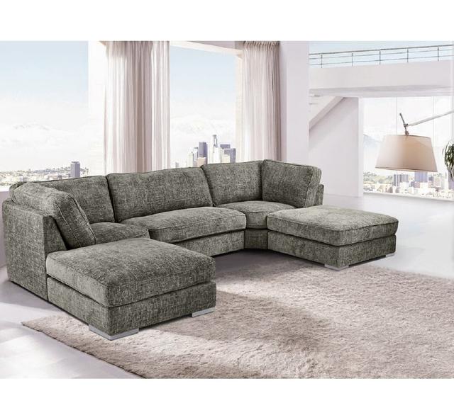 Modulares Ecksofa Frizzell Canora Grey Polsterfarbe: silber on Productcaster.