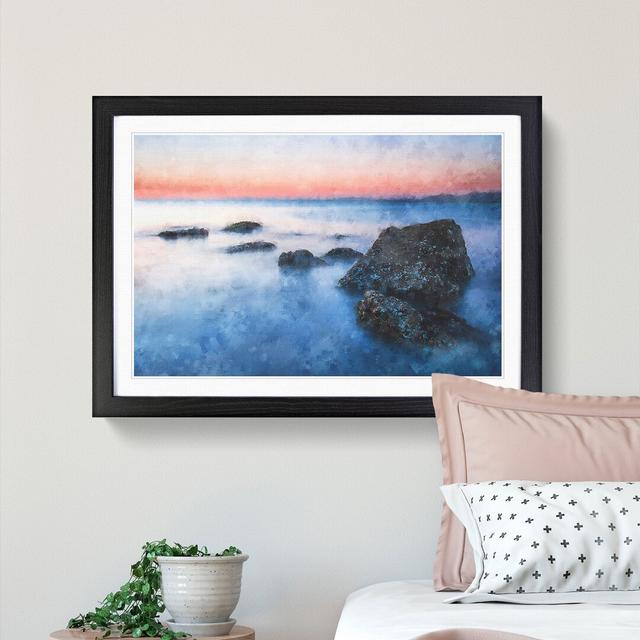 Beach In Yantai China Painting - Picture Frame Painting East Urban Home Format: Black, Size: 33cm H x 45cm W x 2cm D on Productcaster.