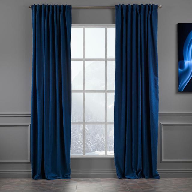 100% Blackout Thermal Extra Long & Extra Wide Decorative Curtain Single Panel Lilijan Home & Curtain Panel Size: 140cm W x 500cm D, Colour: Navy Blue on Productcaster.