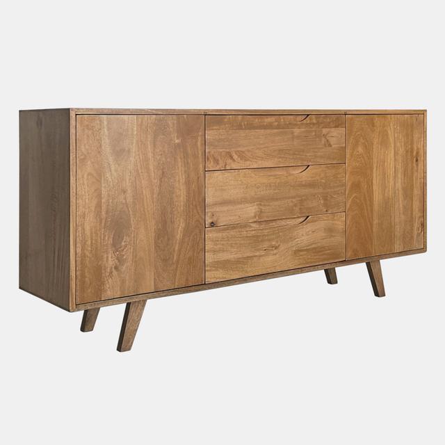 Candy 140 Cm Wide 3 Drawer Mango Solid Wood Sideboard Corrigan Studio Colour: Caramel on Productcaster.