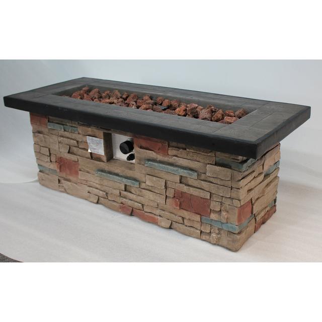 Gotzon Polyresin Propane Outdoor Fire Pit Union Rustic on Productcaster.