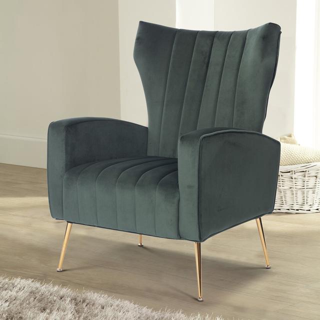 Geetika Armchair Mercury Row Upholstery Colour: Bottle Green on Productcaster.