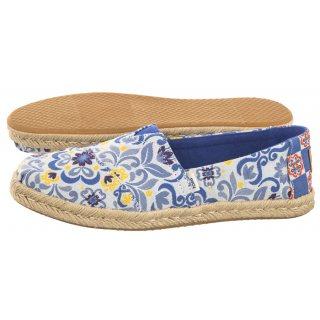 Espadryle Alpargata Rope Blue Multi Mediterranean Tiles Jacquard 10019819 (TS40-a) Toms on Productcaster.