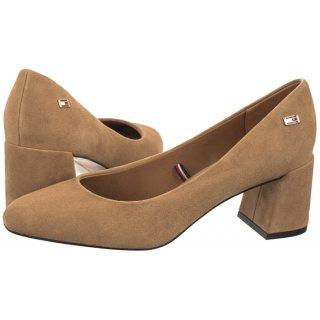 Czółenka TH Suede Mid Heel Block Pump Classic Khaki FW0FW07717 RBL (TH1027-b) Tommy Hilfiger on Productcaster.