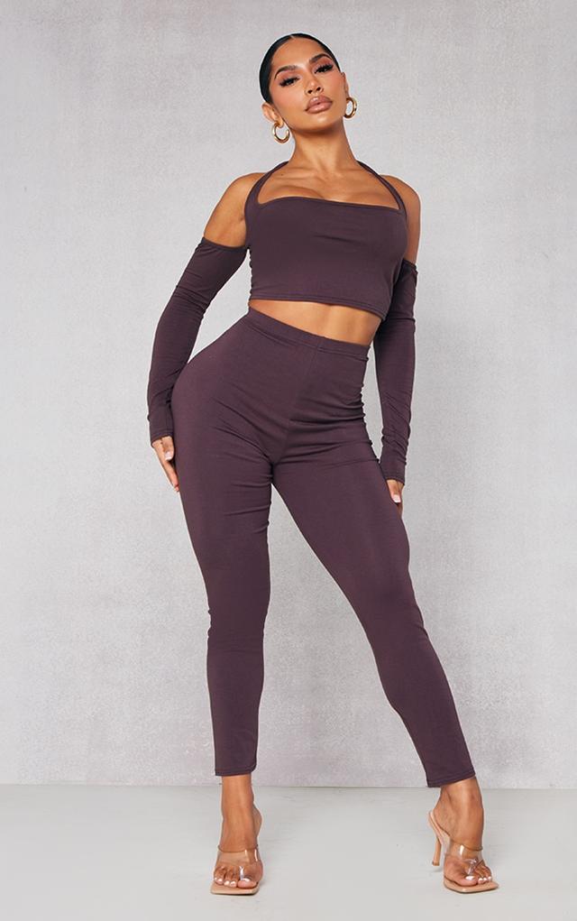 Shape Chocolate Brown Cotton Cropped Leggings on Productcaster.