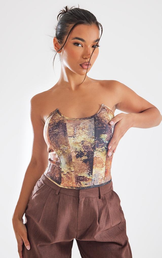 Rust Printed Woven Corset on Productcaster.