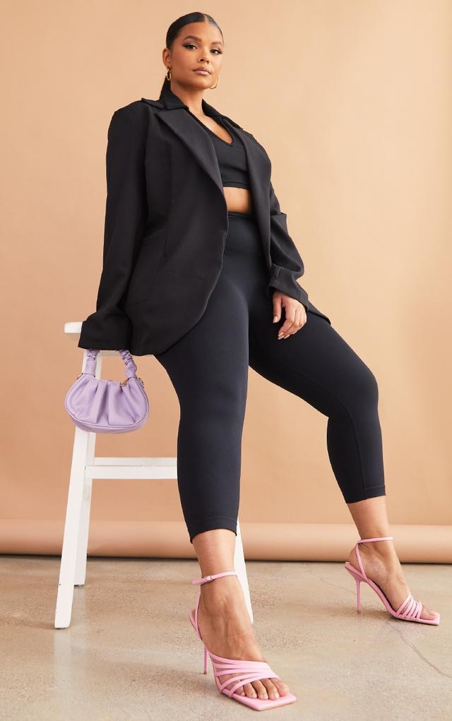 Plus Black Basic Single Breasted Oversized Blazer on Productcaster.