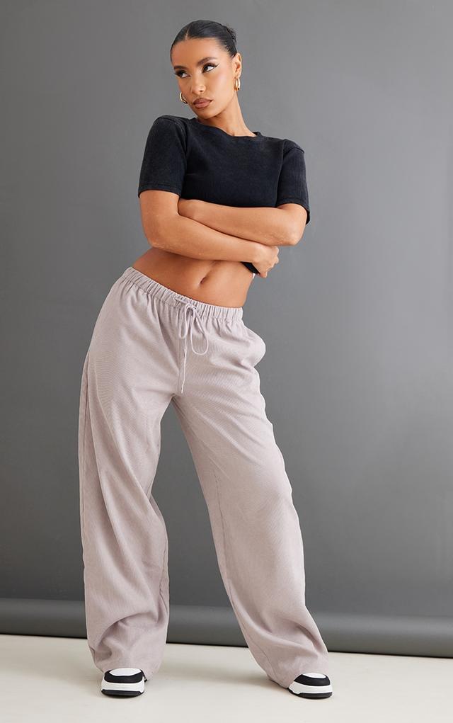 Light Grey Cord Tie Waist Low Rise Trousers on Productcaster.