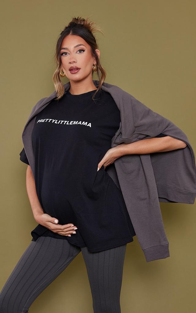 PRETTYLITTLEMAMA Maternity Black Oversized T Shirt on Productcaster.